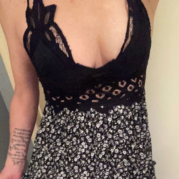 NWT Adella Maxi Bralette Bodice Black Floral Dress - Picture 2 of 10